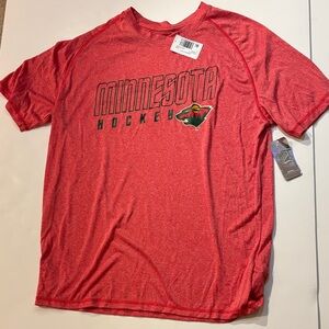 Minnesota Wild Hockey Red T-Shirt NEW MWT Mens sz large NHL